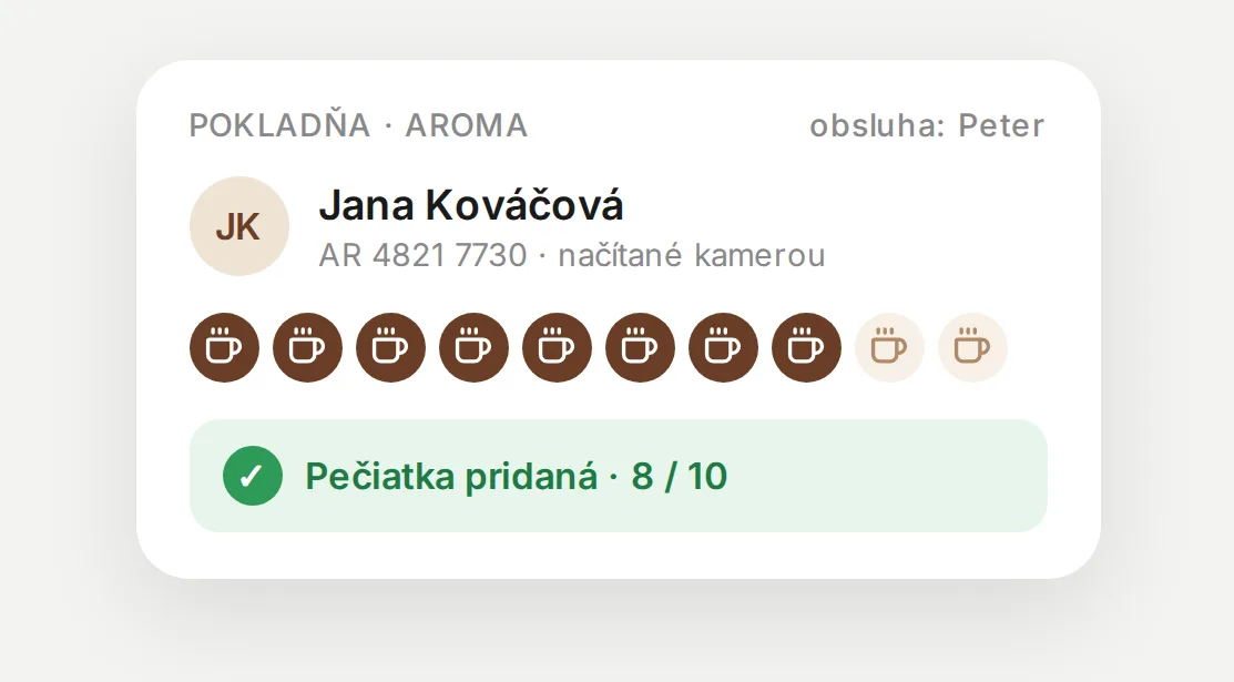 Pokladňa s pridanou pečiatkou